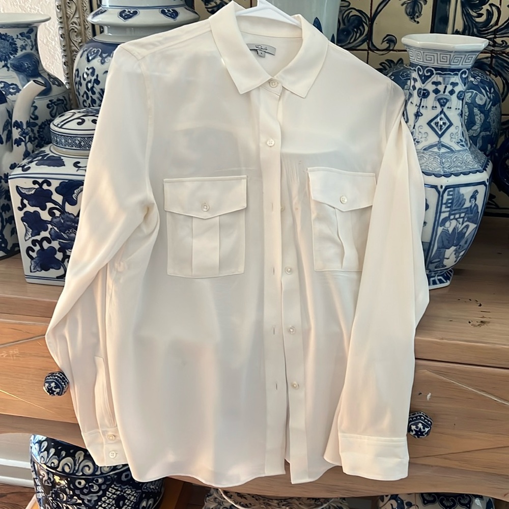 Rails ecru silk blouse  size S